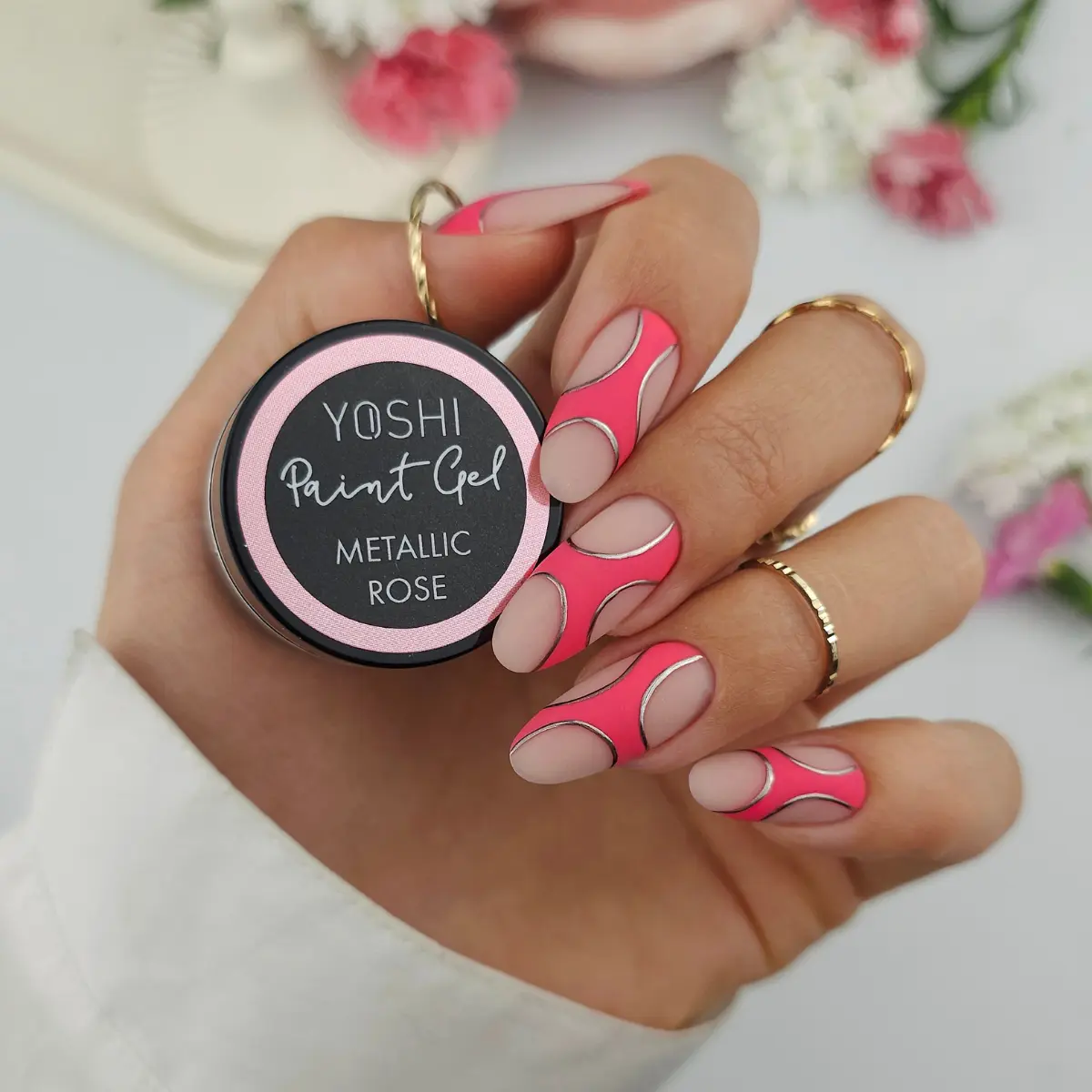 Paint Gel UV LED 5 ml - Metallic Rose - obrazek 5