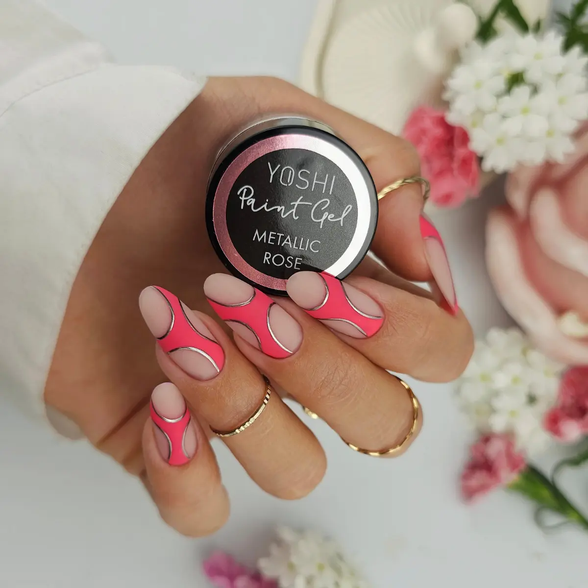 Paint Gel UV LED 5 ml - Metallic Rose - obrazek 4
